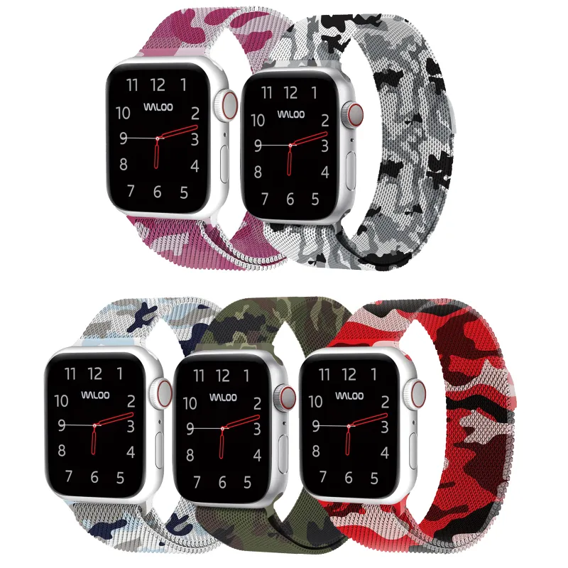 Waloo Camo Printed Magnetic Mesh Band For Apple Watch made by Zulily