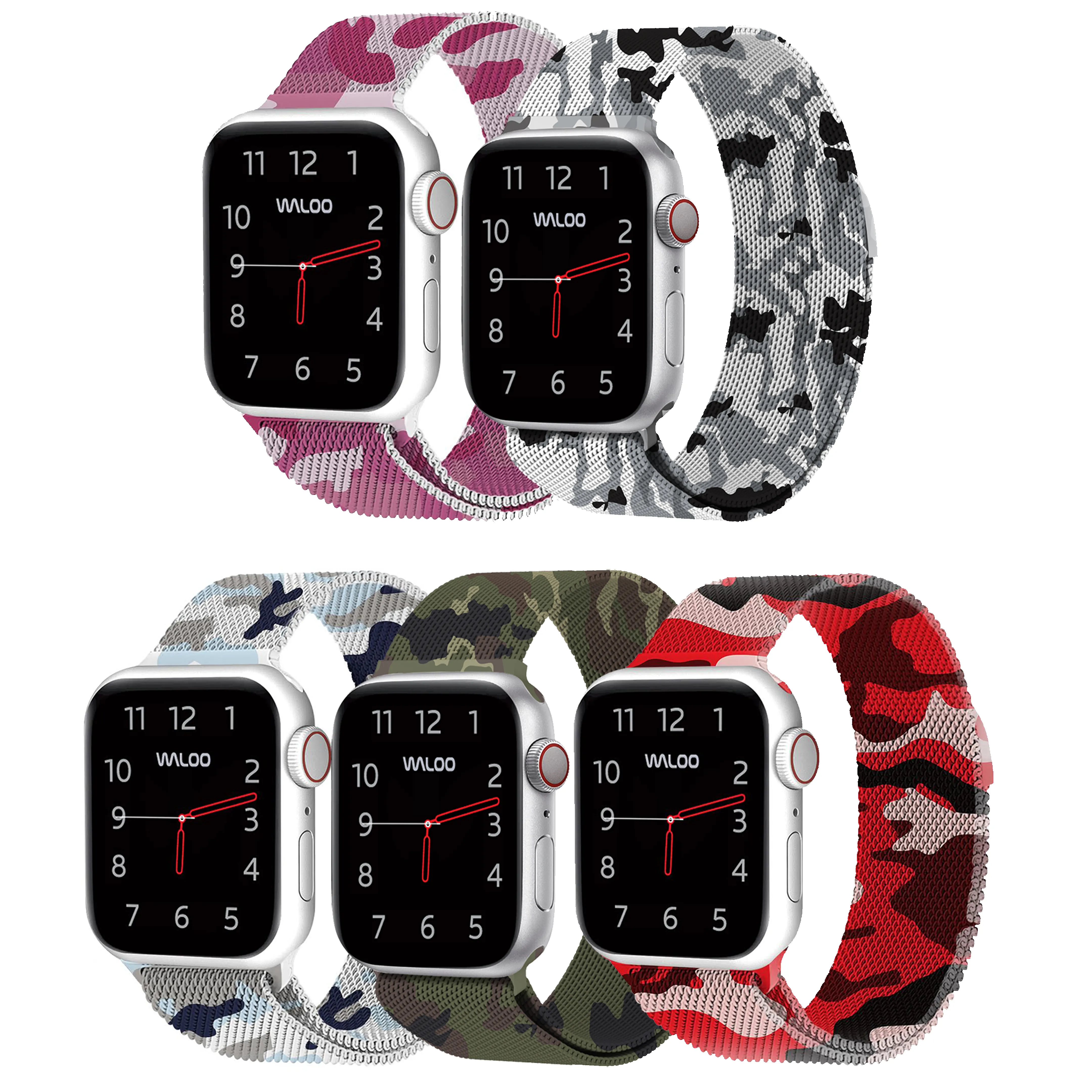 Waloo Camo Printed Magnetic Mesh Band For Apple Watch sold by Zulily