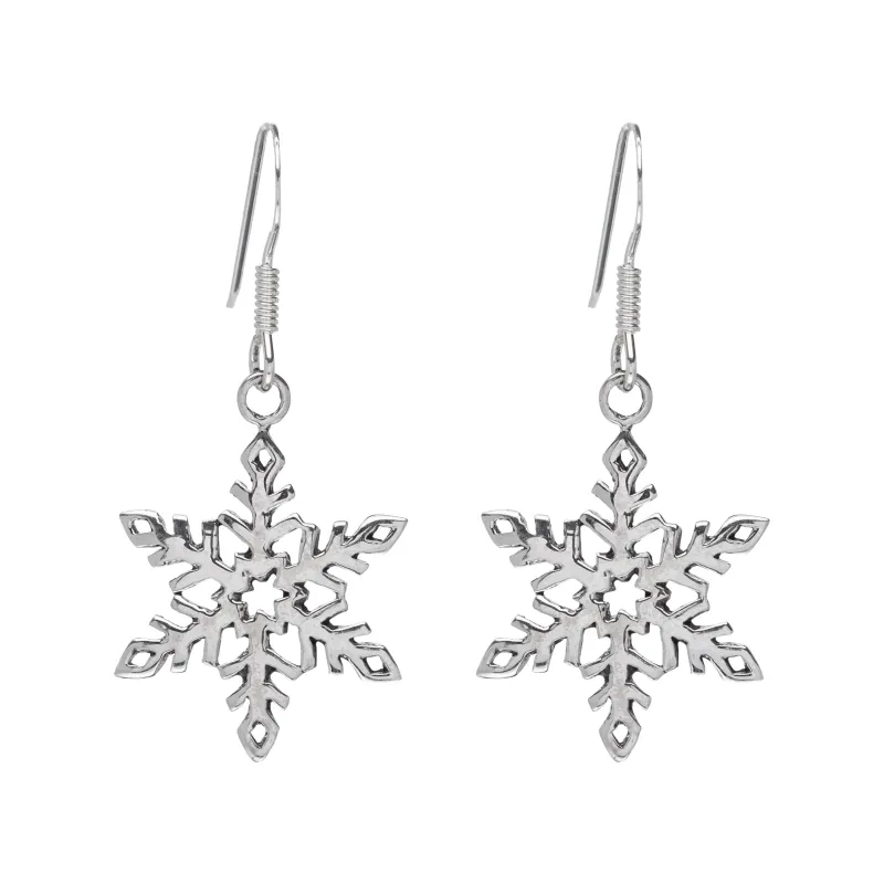 Ag Sterling Snowflake Drop Earrings made by Zulily