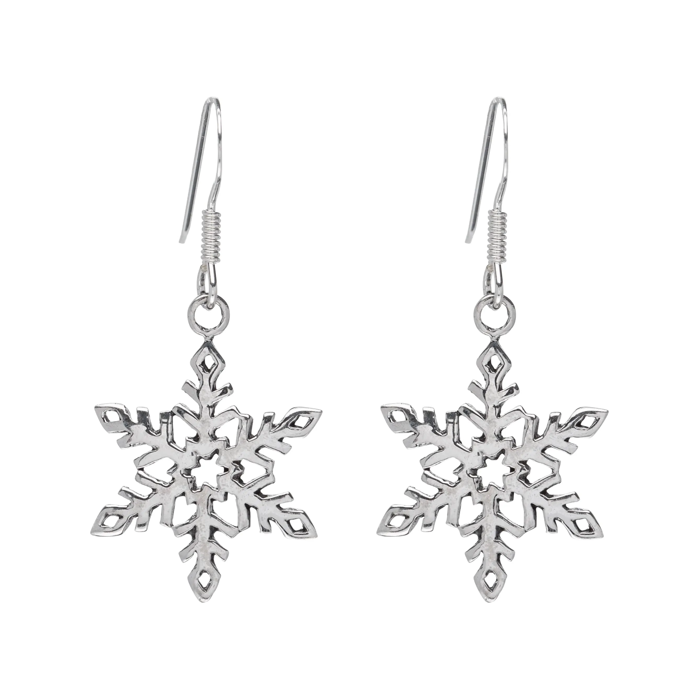 Ag Sterling Snowflake Drop Earrings sold by Zulily
