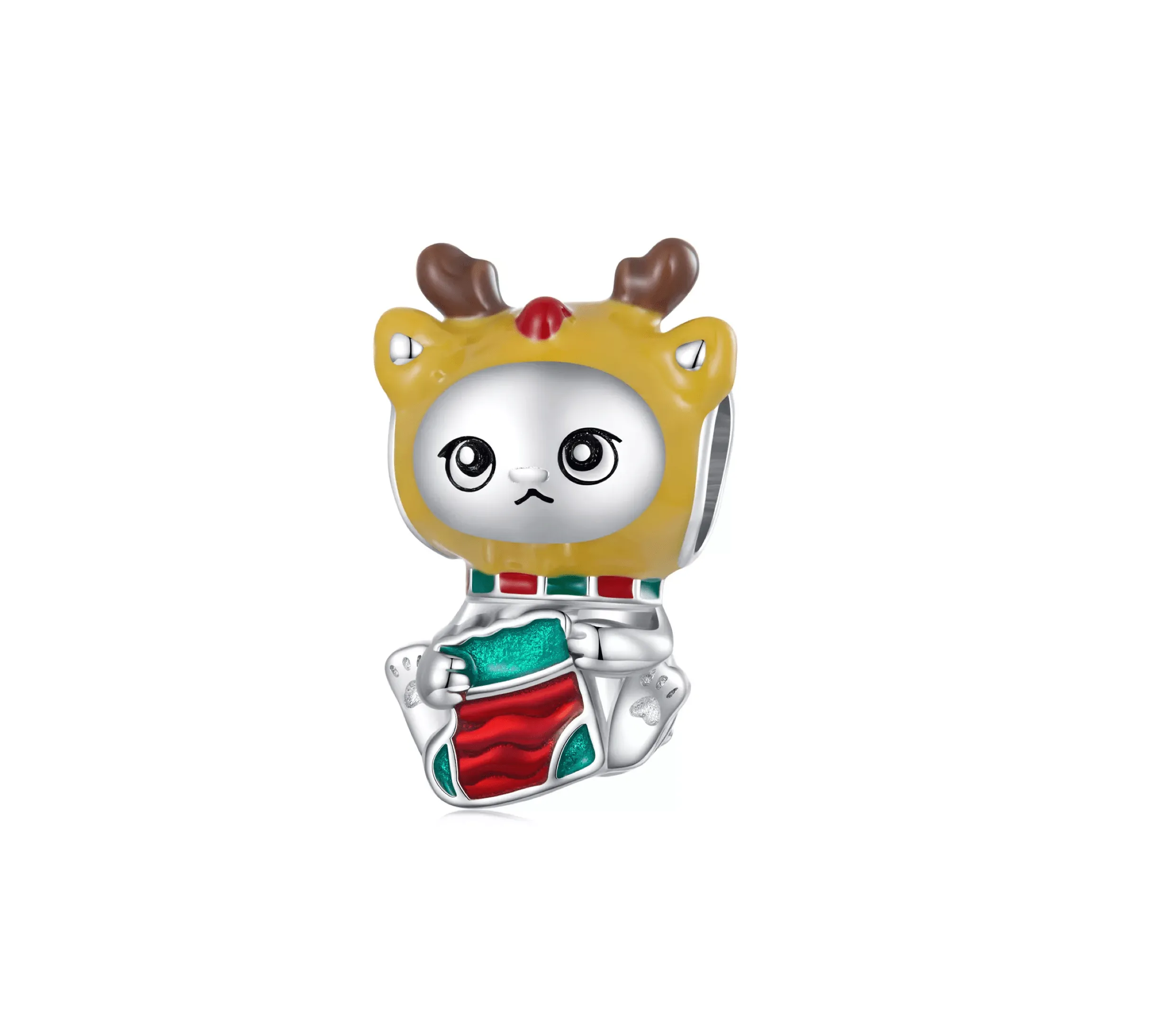 Ag Sterling Reindeer & Stocking Charm sold by Zulily