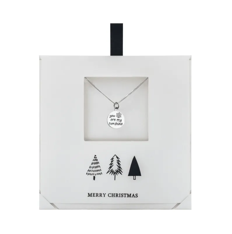 Ag Sterling You Are My Sunshine Pendant Necklace on Holiday Card made by Zulily