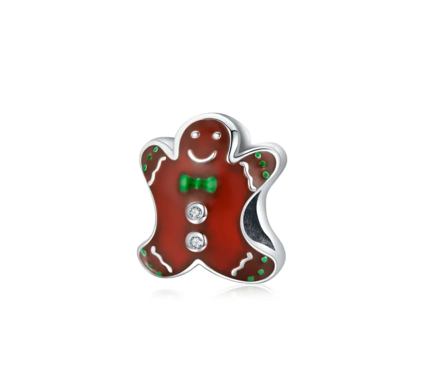 Ag Sterling Cubic Zirconia Gingerbread Man Charm made by Zulily