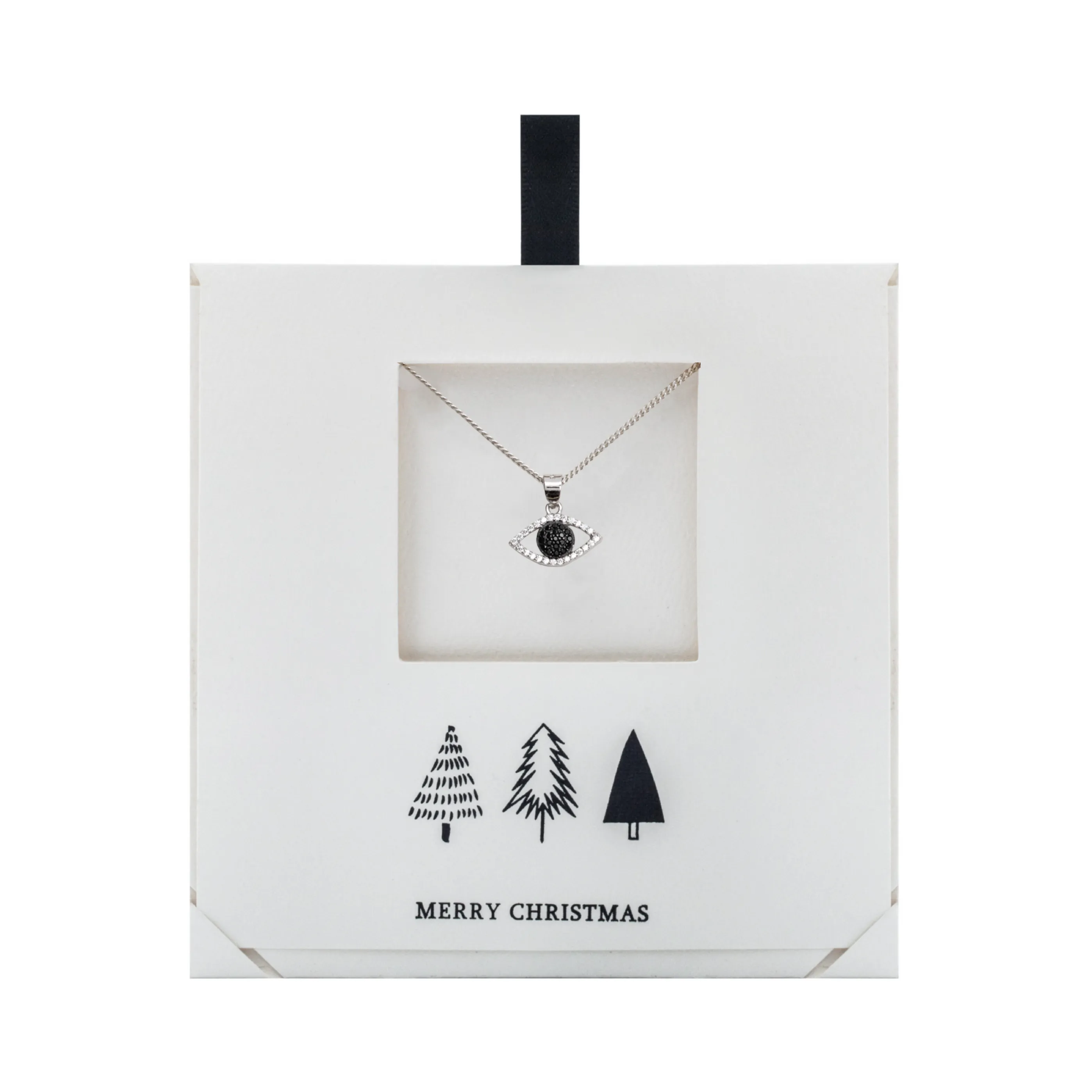 Ag Sterling Cubic Zirconia Evil Eye Pendant Necklace on Holiday Card sold by Zulily