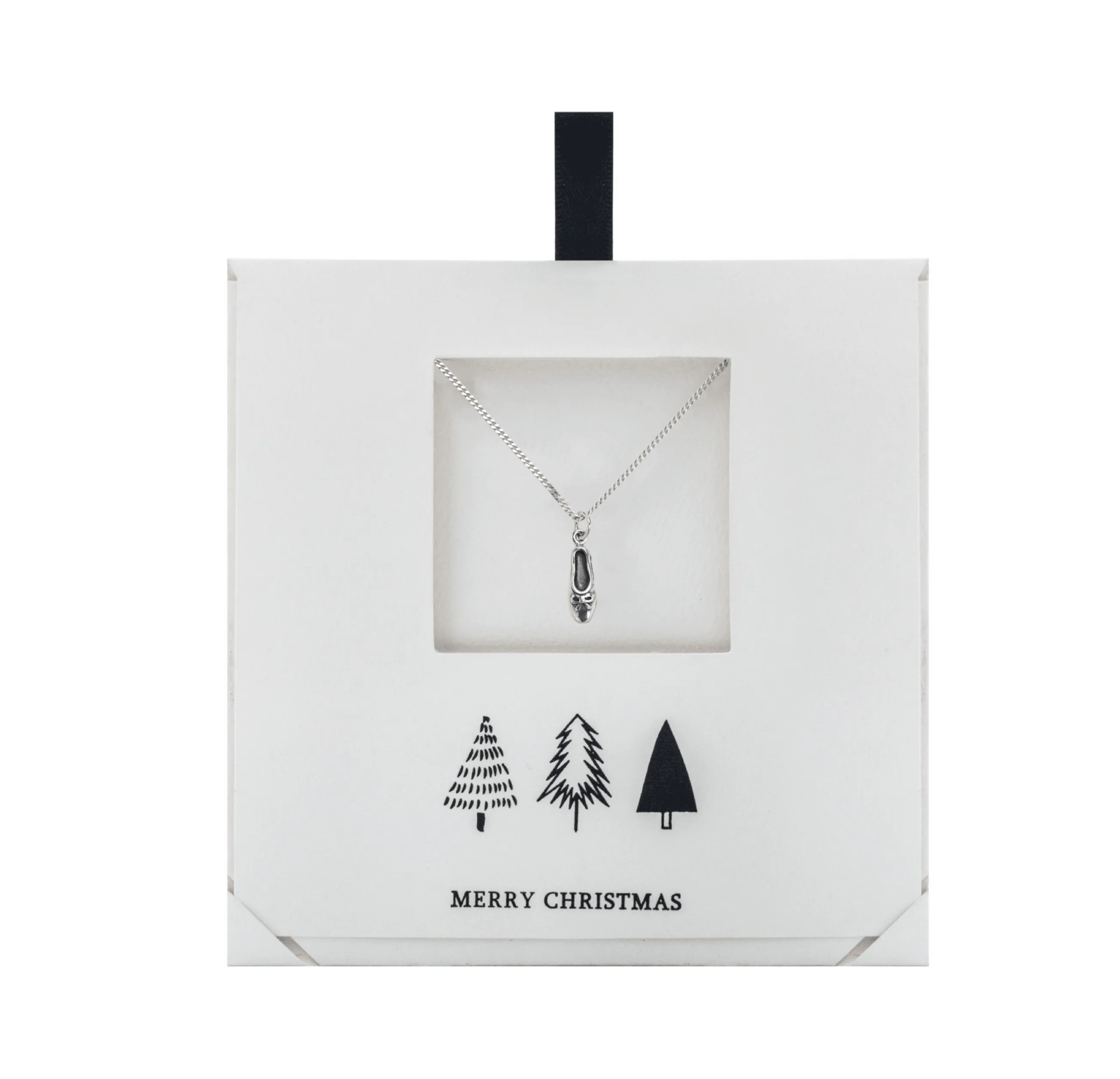 Ag Sterling Ballet Slipper Pendant Necklace on Holiday Card sold by Zulily