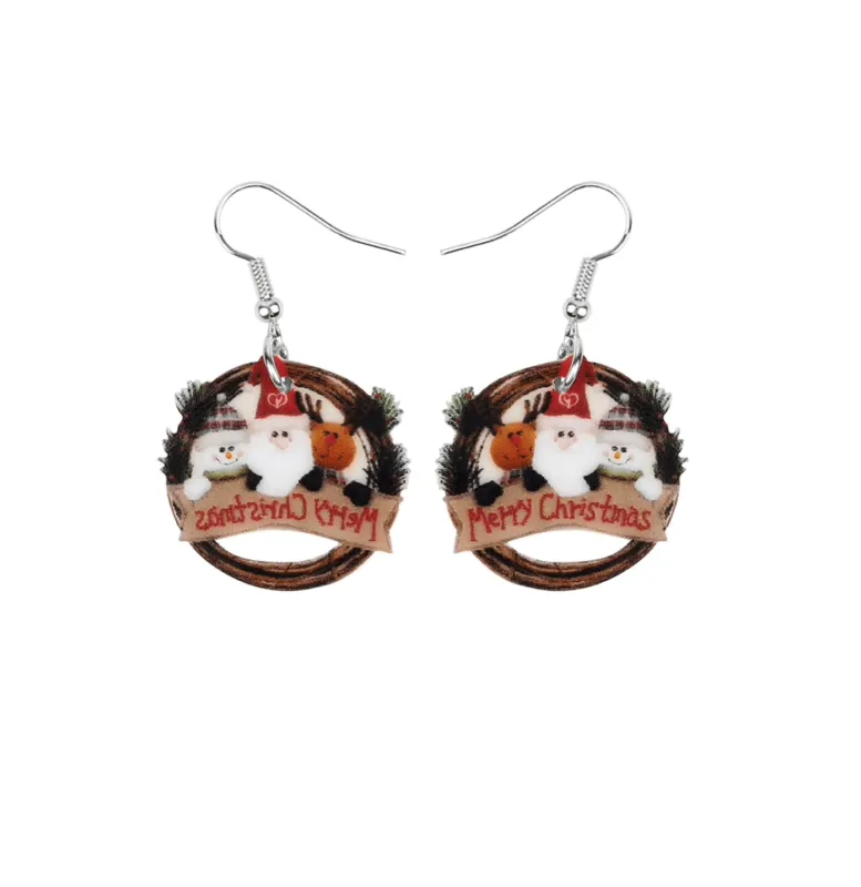 Don’t AsK Merry Christmas Wreath Drop Earrings – Festive Holiday Jewellery for Women sold by Zulily