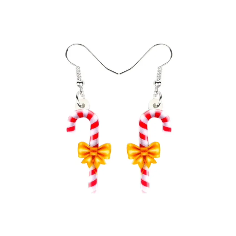 Don’t AsK Candy Cane and Bow Drop Earrings – Festive Holiday Jewellery for Women made by Zulily
