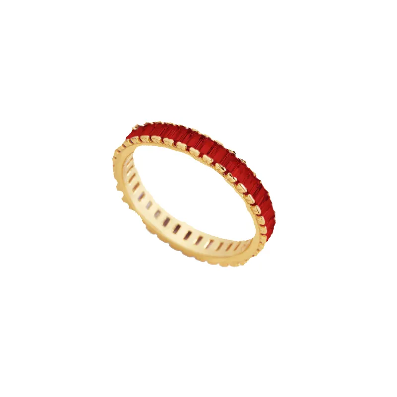 Mint & Lily Baguette Birthstone Eternity Band made by Zulily