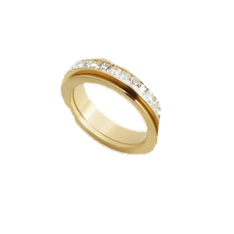 Mint & Lily Crystal Statement Spinning Fidget Ring made by Zulily