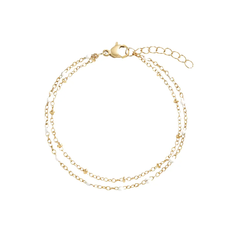 Mint & Lily Dainty Double Chain Beaded Bracelet made by Zulily