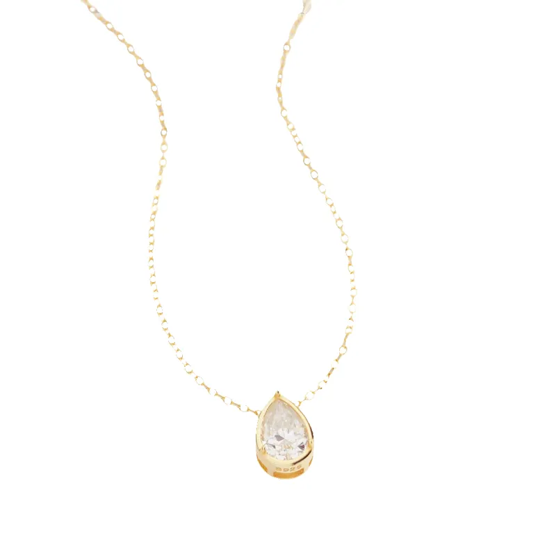 Mint & Lily Diamond Teardrop Necklace made by Zulily