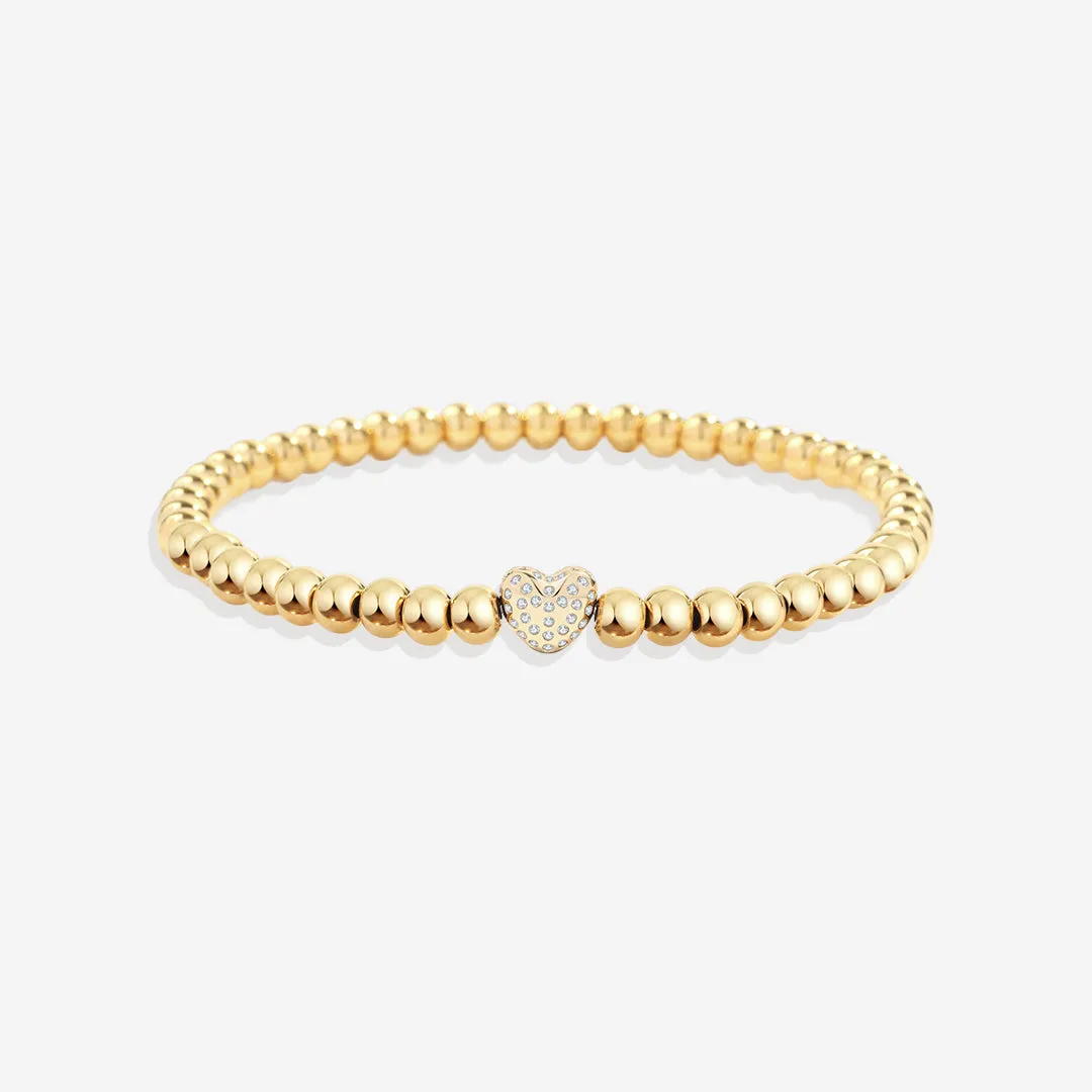 Mint & Lily Pave Heart Gold Beaded Bracelet sold by Zulily product image thumbnail 5