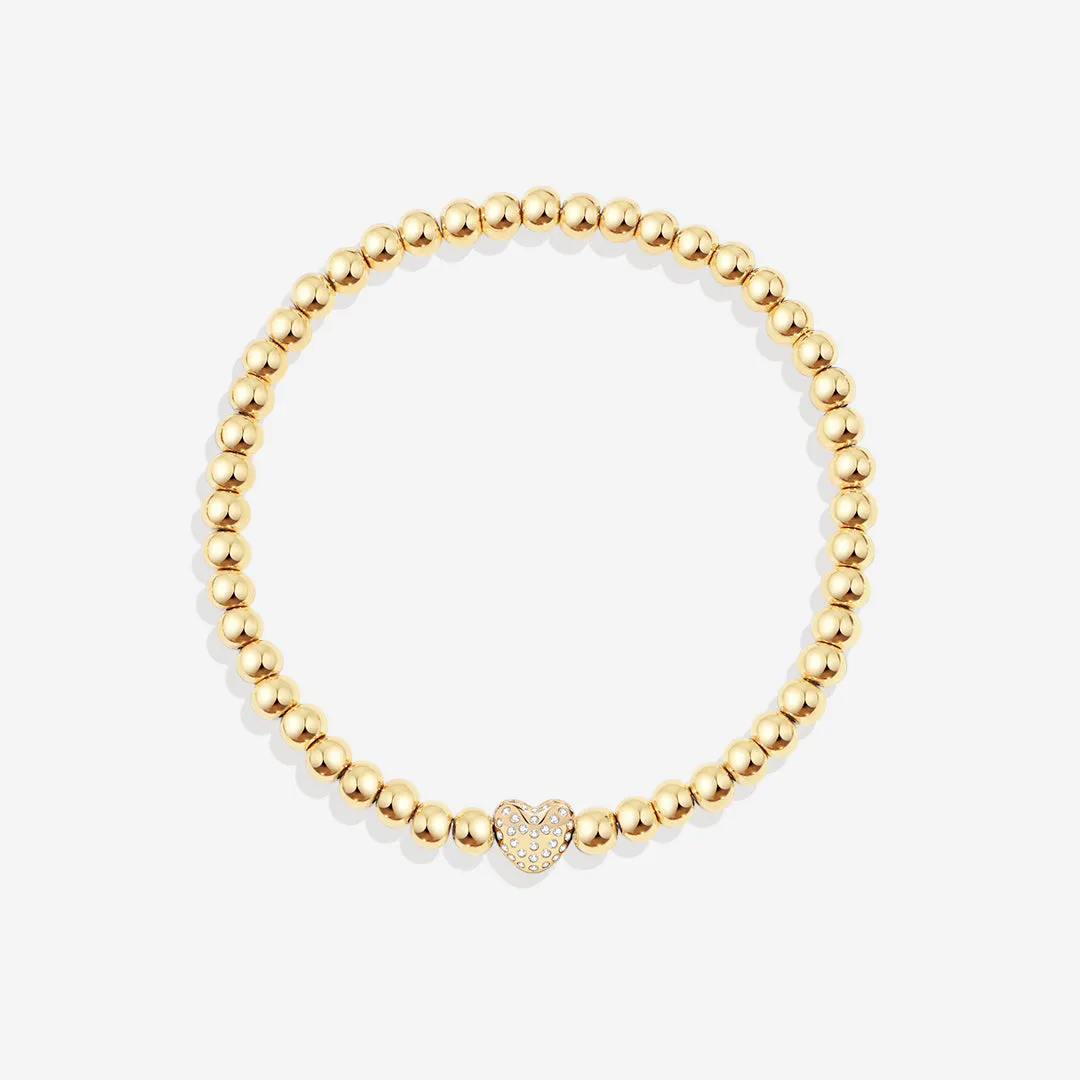 Mint & Lily Pave Heart Gold Beaded Bracelet sold by Zulily product image thumbnail 2