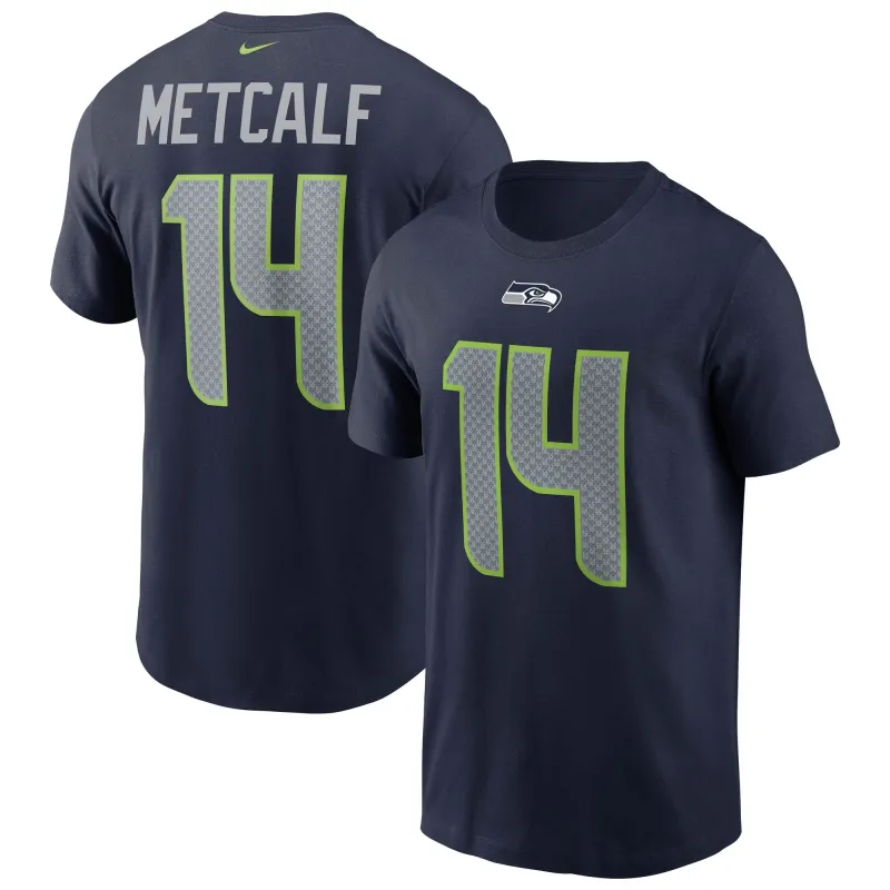 Nike Men's Nfl Metcalf College Seattle Seahawks Player N&N T-Shirt - N199-41S-78F-MXO made by Nike