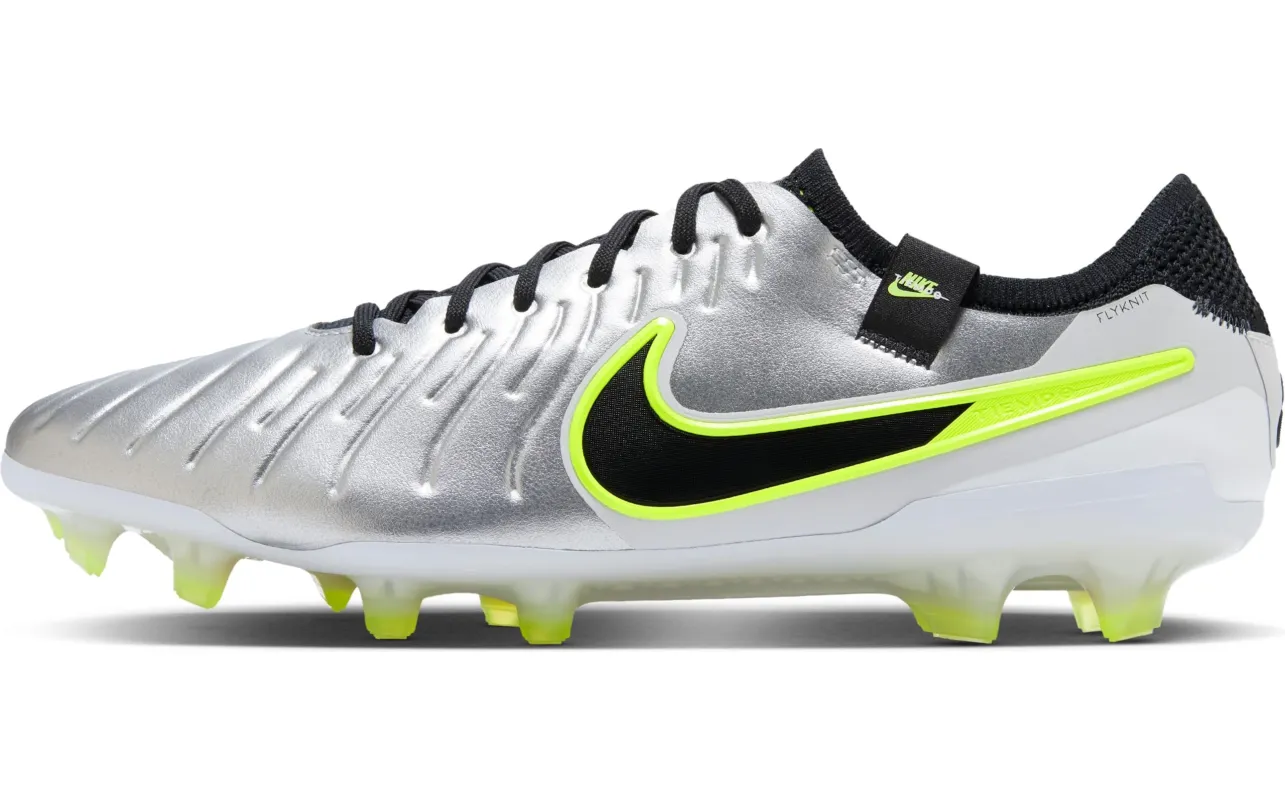 Nike Men's Tiempo Legend 10 Elite Fg 'Metallic Silver Volt Black' - DV4328-001 made by Nike