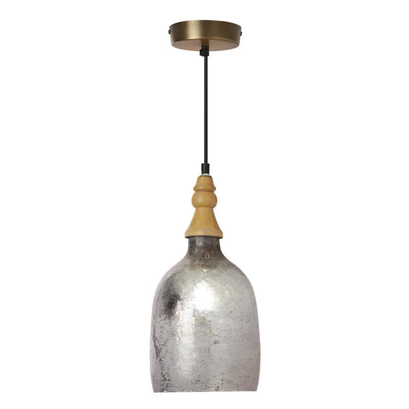 River of Goods Pendant, Grey, Glass and Mango Wood sold by Zulily