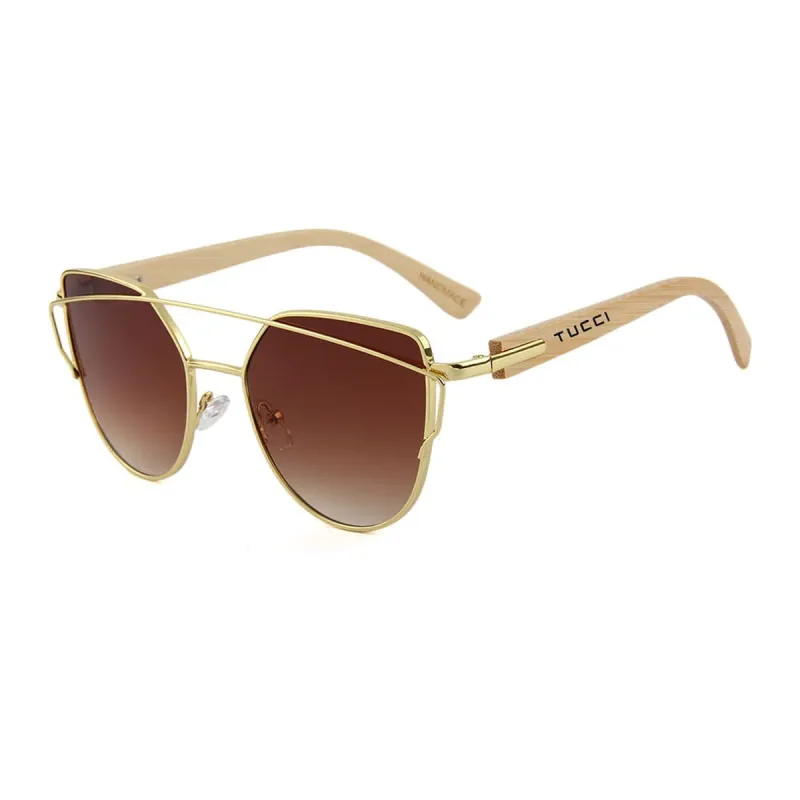 TUCCI Italy Gold Brown Gradient UV400 Sunglasses Classic Stylish Look made by Zulily