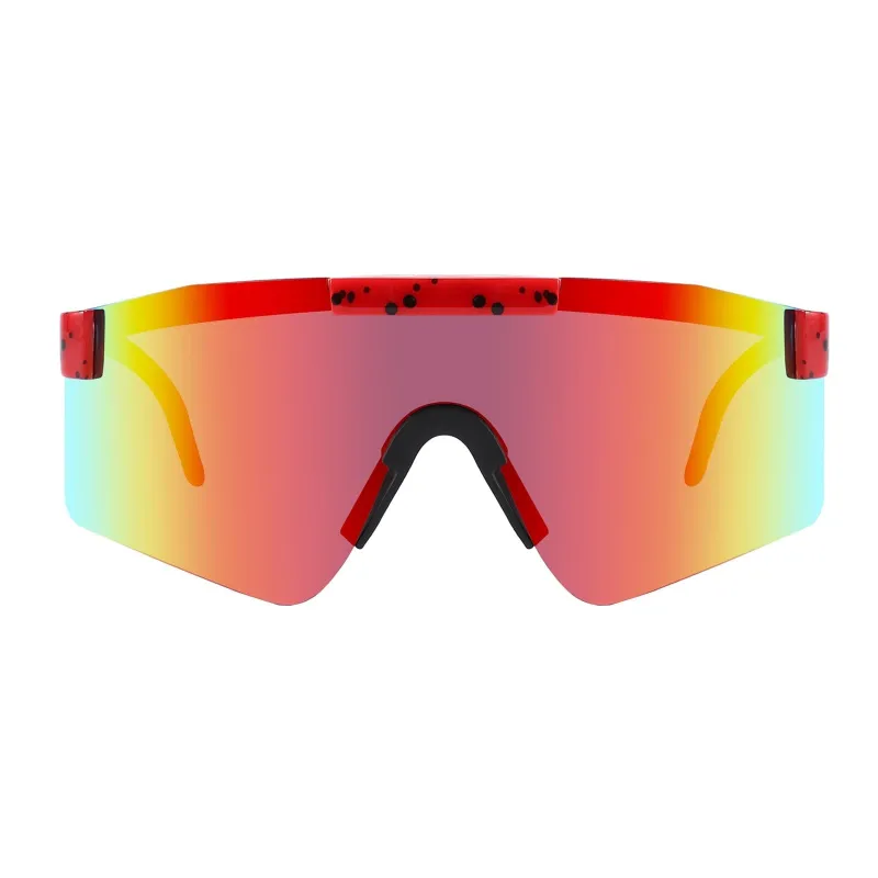 TUCCI Italy Oversize Polarized UV400 Red Lens Sports Sunglasses made by Zulily