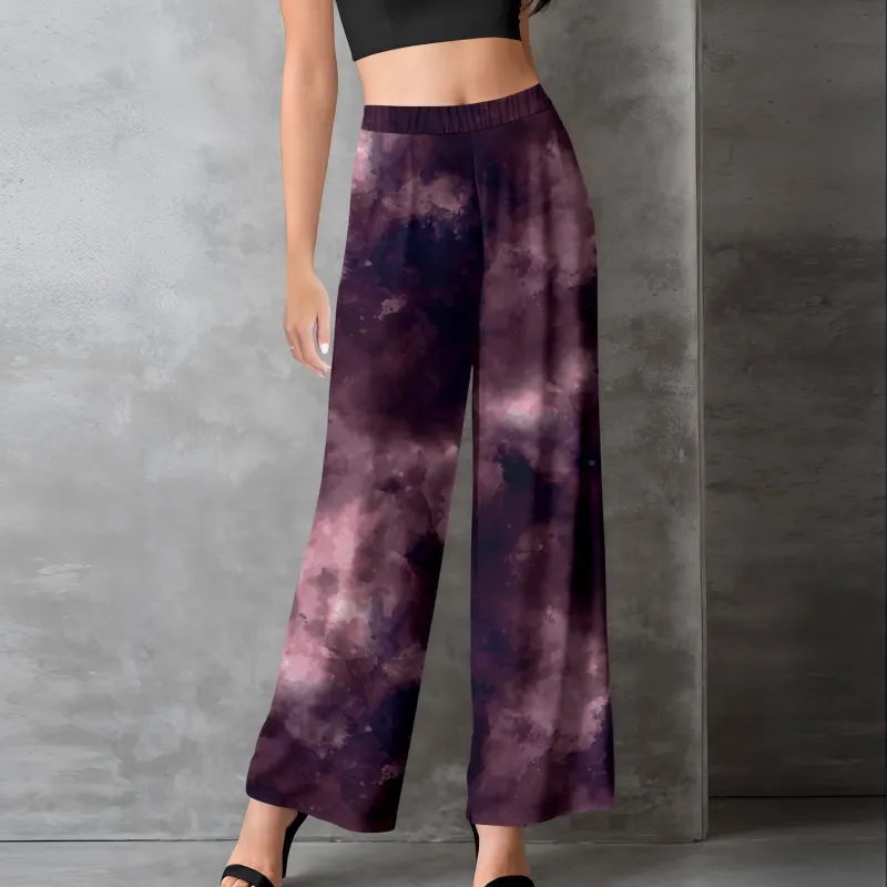 Relevate Designs Plum And Navy Abstract Full-Length Pants sold by Zulily
