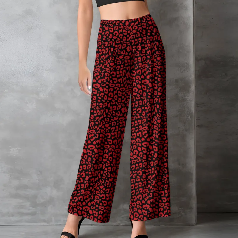 Relevate Designs Red And Black Leopard Print Full-Length Pants made by Zulily