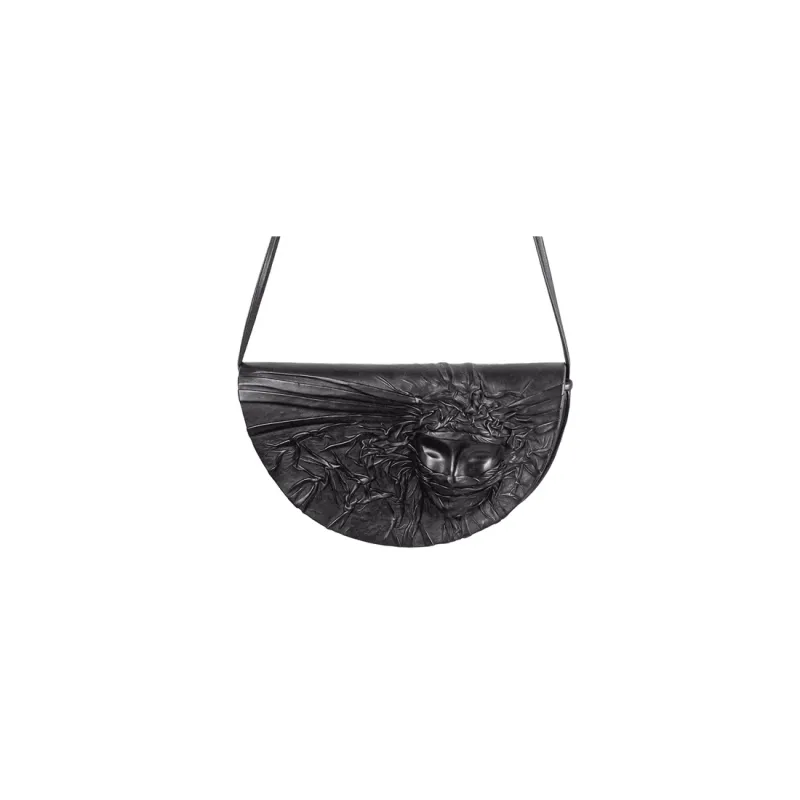 La Chic Women's Handcrafted Leather Sculpted Face Crossbody Bag made by Zulily