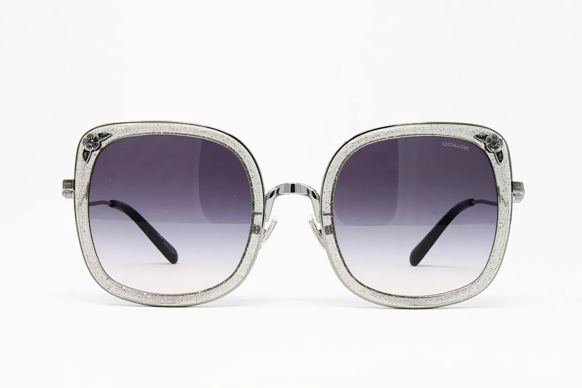 Coach Shiny Gunmetal Square Women's Sunglasses made by Coach