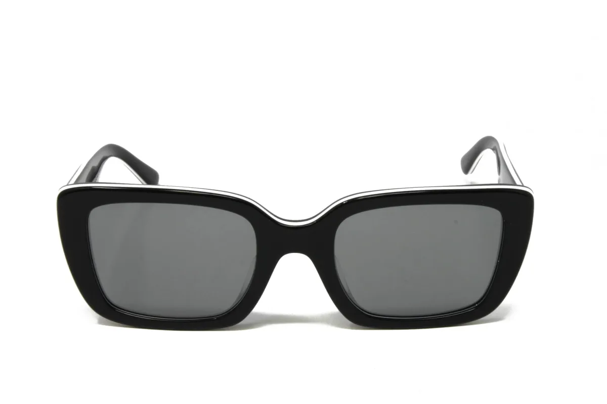 Tory Burch Black White Trilayer Square Sunglasses made by Tory Burch