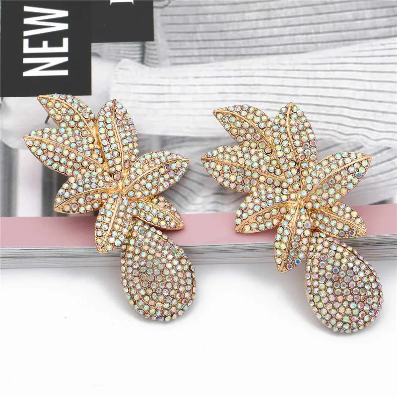 Cubic Zirconia Goldtone Flower Drop Earrings made by Zulily