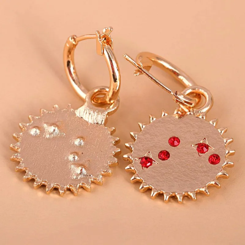 Red Cubic Zirconia & Goldtone Sun Drop Earrings made by Zulily