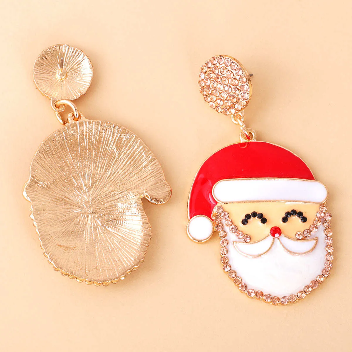 Red Cubic Zirconia Santa Face Drop Earrings sold by Zulily