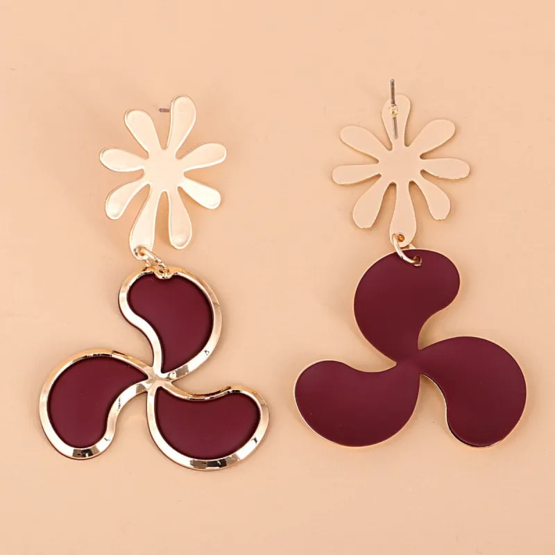 Red Enamel & Goldtone Leaf Drop Earrings made by Zulily