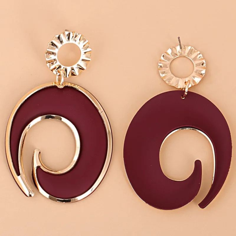 Red Enamel & Goldtone Rattan Drop Earrings made by Zulily