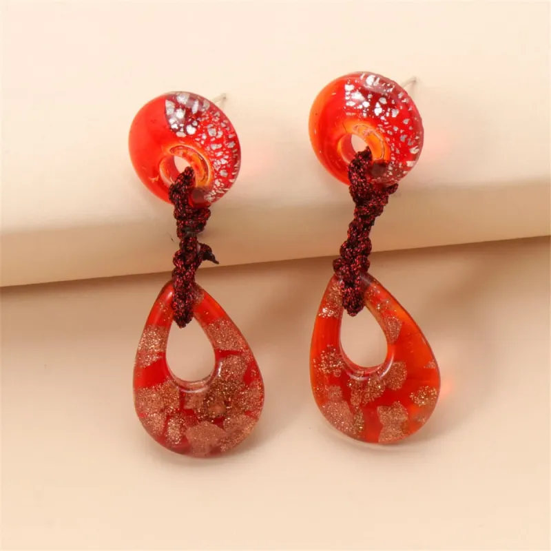 Red Geometric Teardrop Earrings made by Zulily