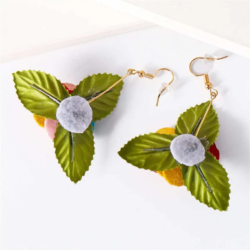 Red Lace & Goldtone Flower Drop Earrings made by Zulily