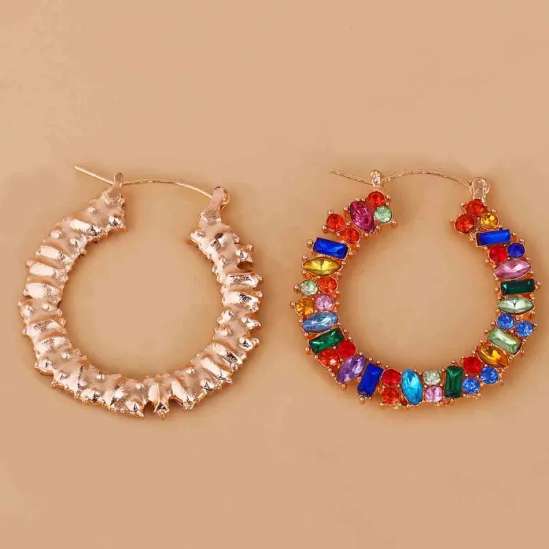 Red Multicolor Crystal & Cubic Zirconia Hoop Earrings made by Zulily