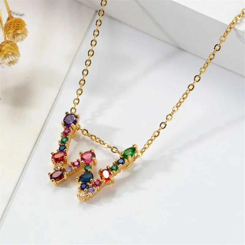 Red Multicolor Crystal & Cubic Zirconia Letter W Pendant Necklace made by Zulily