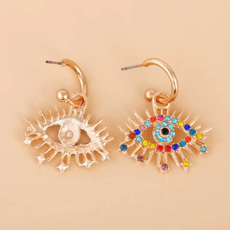 Red Multicolor Cubic Zirconia & Goldtone Eye Drop Earrings made by Zulily