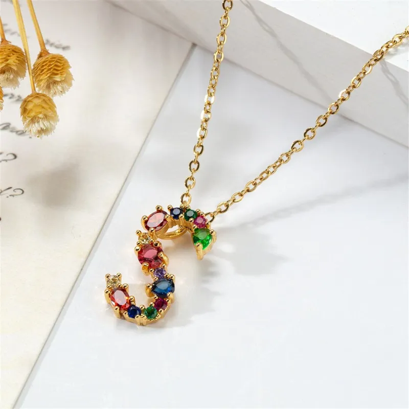 Red Multicolor Crystal & Cubic Zirconia Letter S Pendant Necklace made by Zulily