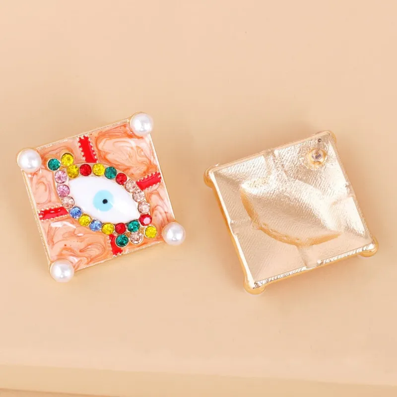 Red Multicolor Cubic Zirconia & Pearl Eye Stud Earrings made by Zulily