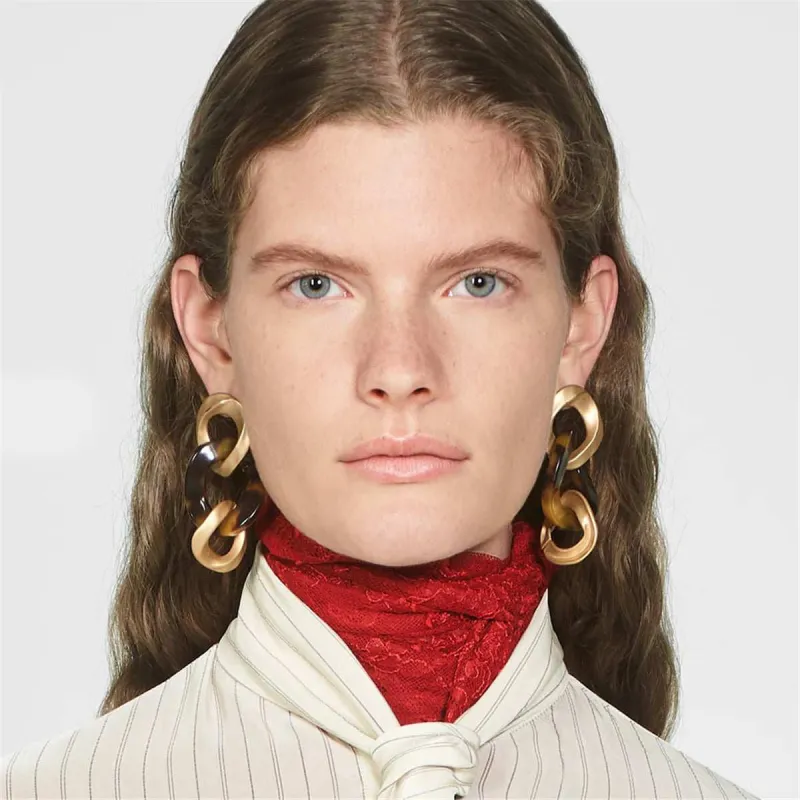 Resin & Goldtone Leopard Print Link Drop Earring made by Zulily