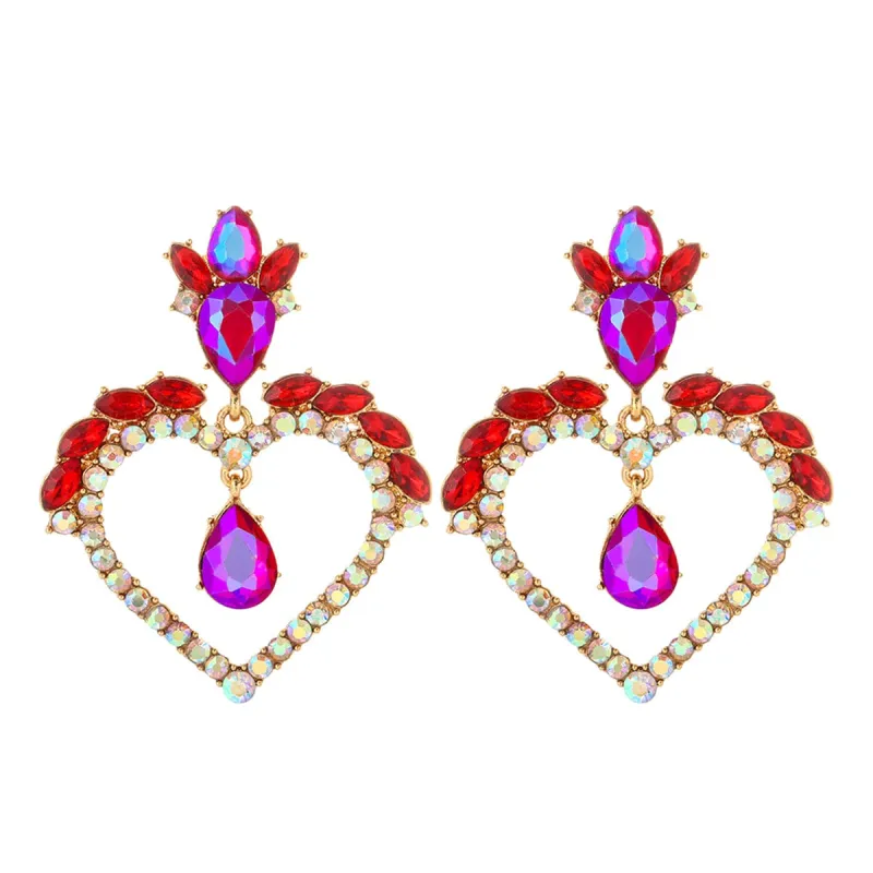 Rose Crystal & Cubic Zirconia Heart Drop Earrings made by Zulily
