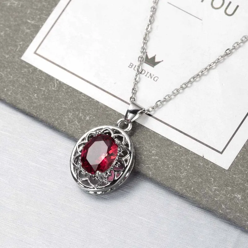 Rose Crystal & Silvertone Floral Pendant Necklace made by Zulily