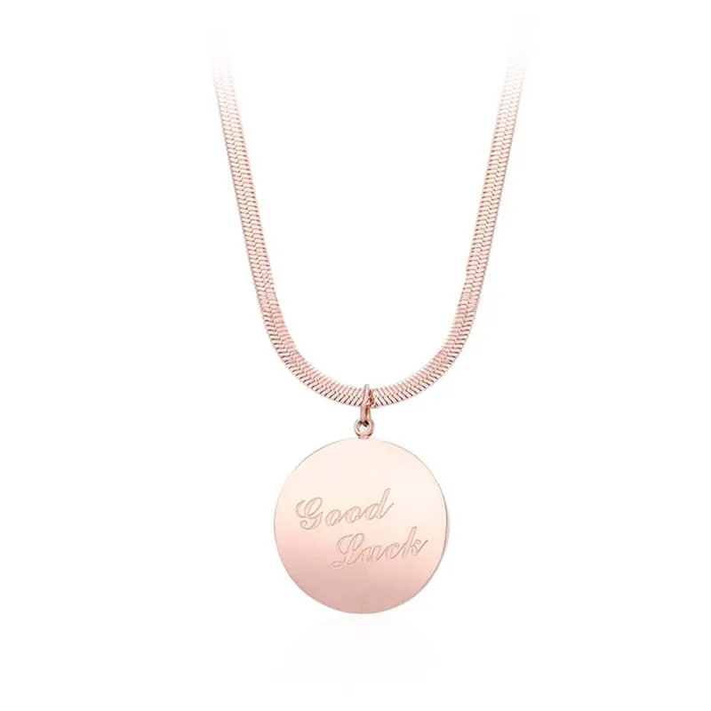 Rose Goldtone 'Good Luck' Snake-Chain Pendant Necklace made by Zulily