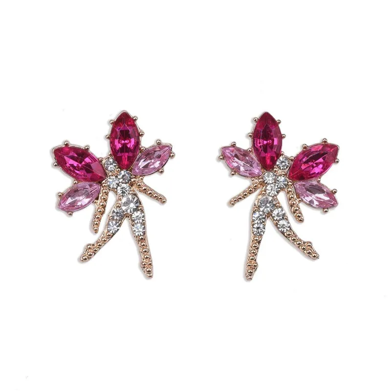 Rose Crystal & Cubic Zirconia Fairy Stud Earrings made by Zulily