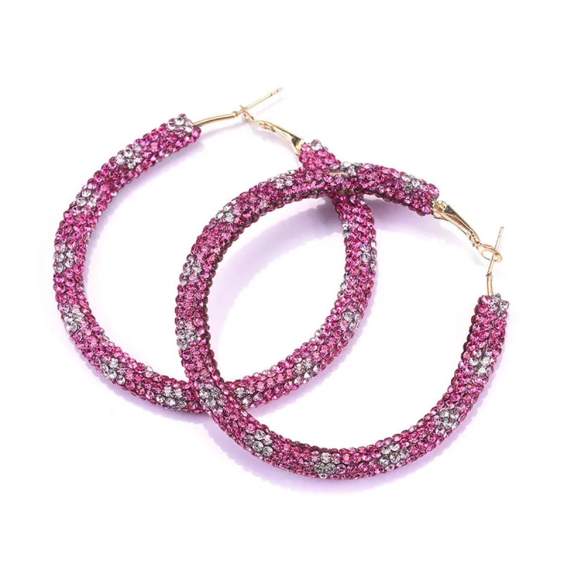 Rose Cubic Zirconia & Goldtone Hoop Earrings made by Zulily