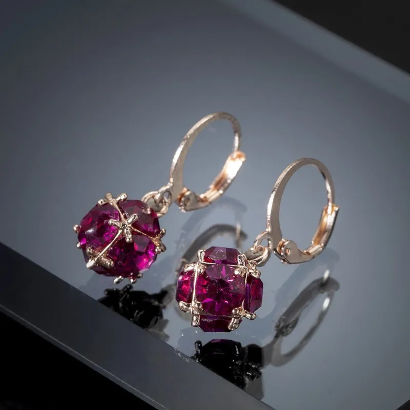 Rose Crystal & Rose Goldtone Drop Earrings made by Zulily