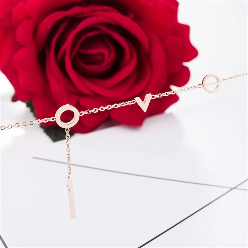 Rose Goldtone 'Love' Anklet made by Zulily