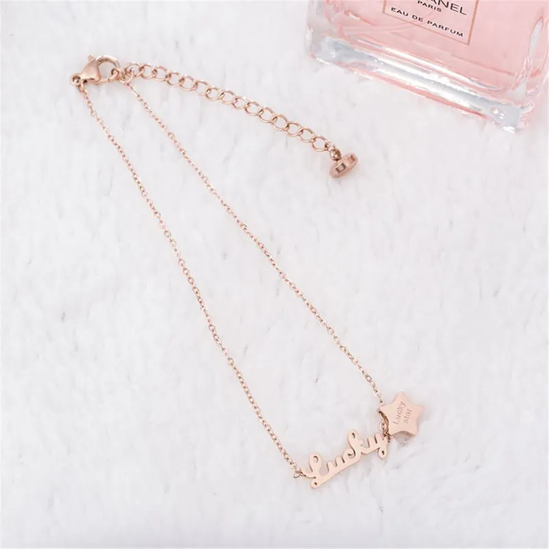 Rose Goldtone 'Lucky' Anklet made by Zulily