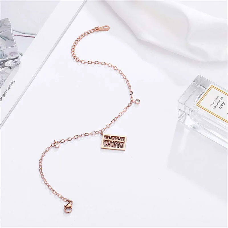 Rose Goldtone & Cubic Zirconia Abacus Charm Anklet made by Zulily