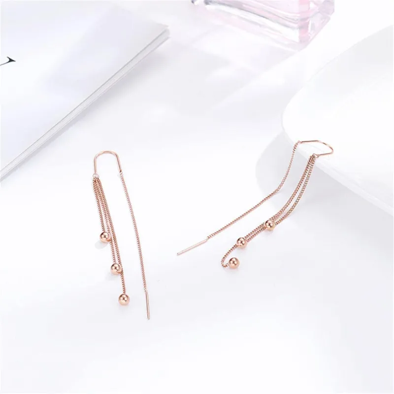 Rose Goldtone Beaded Tassel Drop Earrings made by Zulily